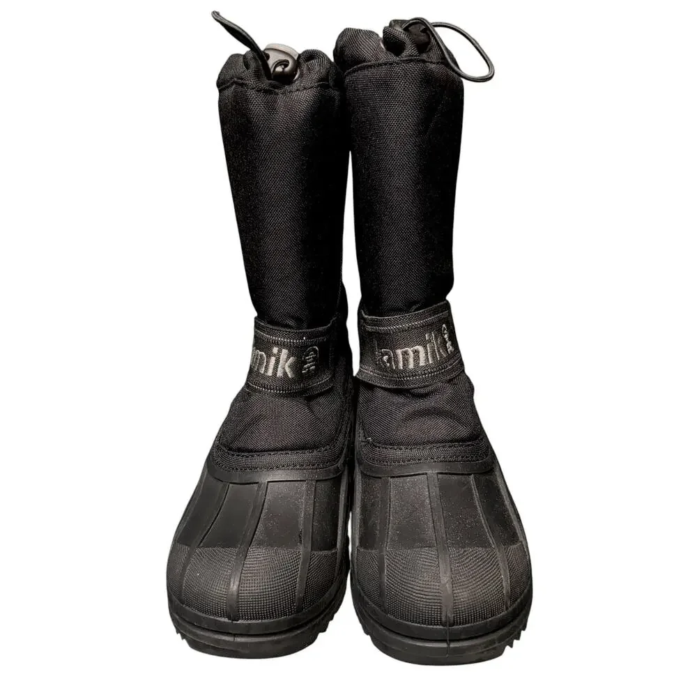 Kamik Kids Winter Snow Boots Black Insulated Waterproof Size 4 Youth Outdoors
